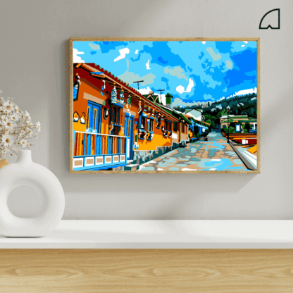 Pueblito Boyacense- Kit de pintura por números.