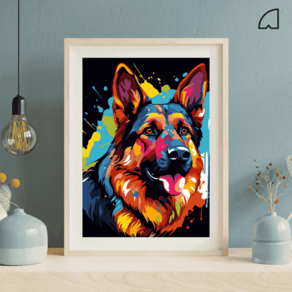 Pastor Alemán - Kit de pintura por números.