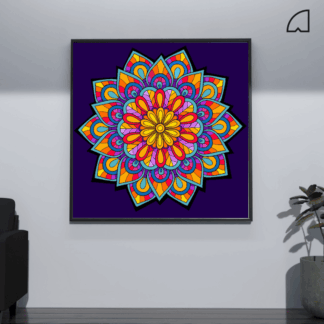 Mándala Arcoíris- Kit de pintura por números.