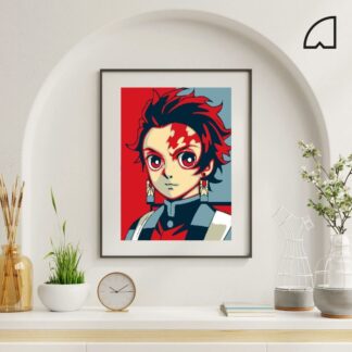 Tanjiro minimalista -Kit de pintura por números.