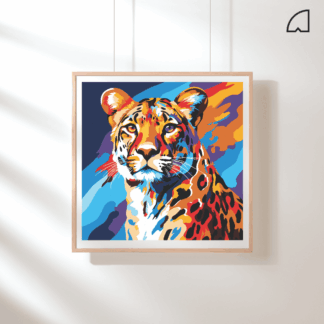 Leopardo Salvaje- Kit de pintura por números.