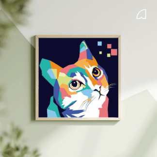 Gato van Gogh- Kit de pintura por números.