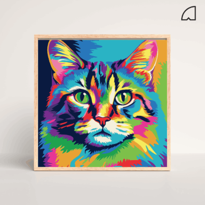 Gato Colores- Kit de pintura por números.