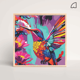 Colibrí de colores- Kit de pintura por números.