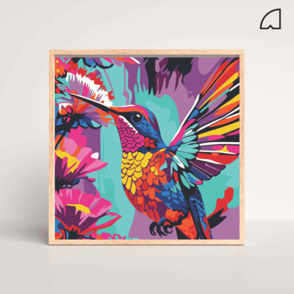 Colibrí de colores- Kit de pintura por números.
