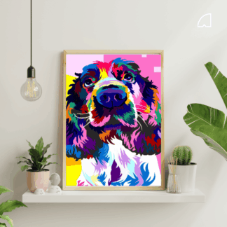 Cocker Spaniel-Kit de pintura por números.