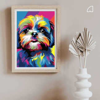 Shih tzu vertical- Kit de pintura por números.