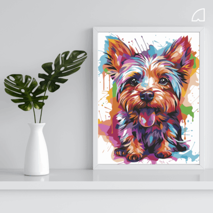 Yorkie vertical Kit de pintura por números.