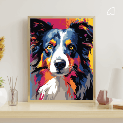 Border Collie-Kit de pintura por números.