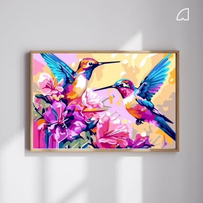 Pareja de Colibries Kit de pintura por números.